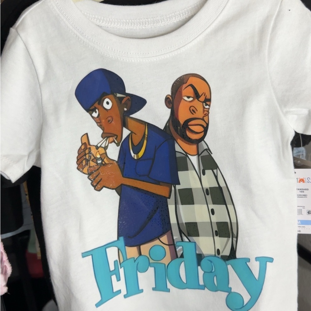 Kids Graphic Tee - White with Blue and Black Design